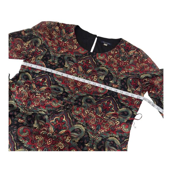Tommy Hilfiger Women Paisley Print Long Sleeve Dress Keyhole Back Lined Size 18 - Picture 6 of 13